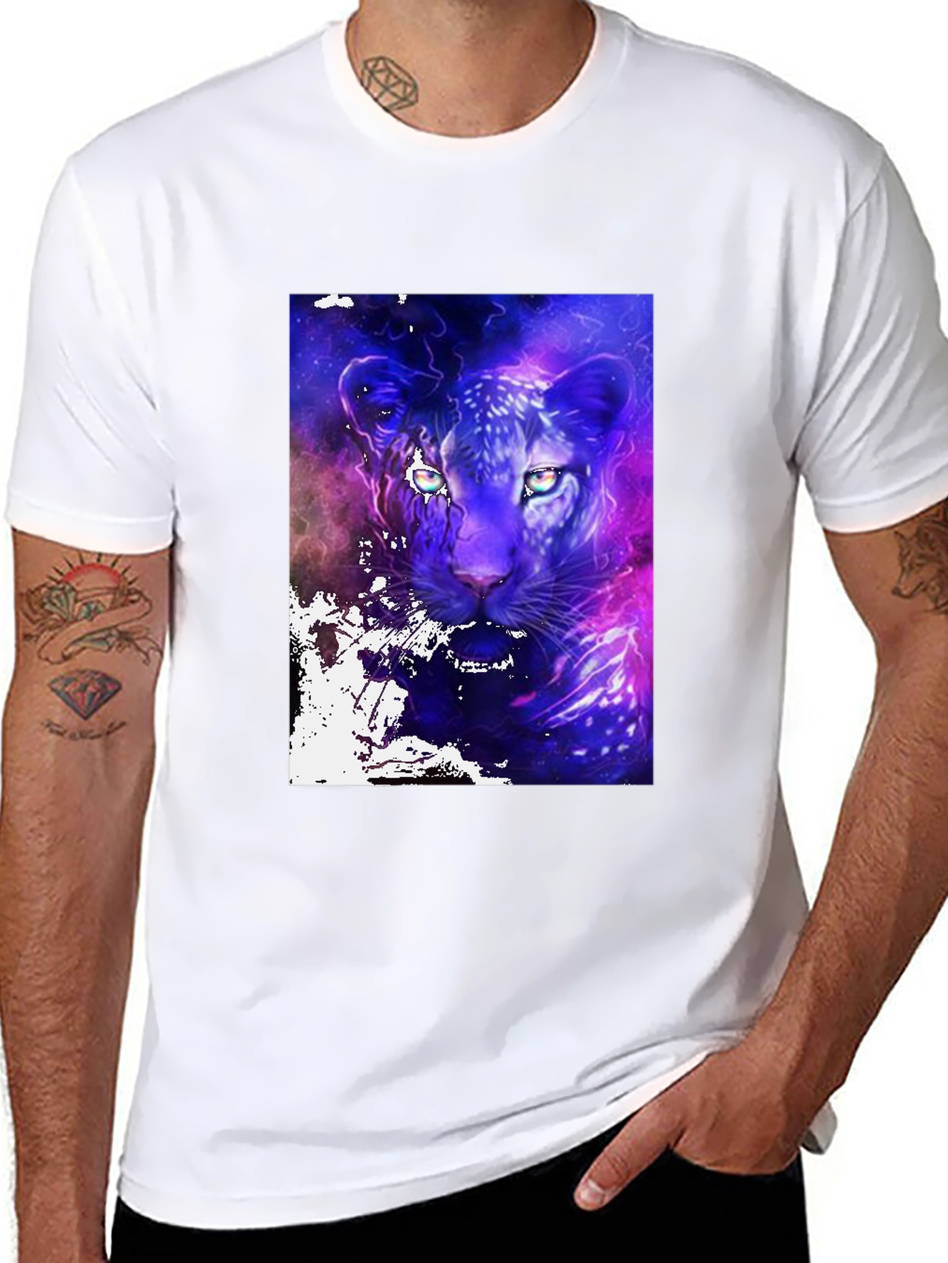 Galaxy Panther Graphic Tee - Cosmic Style