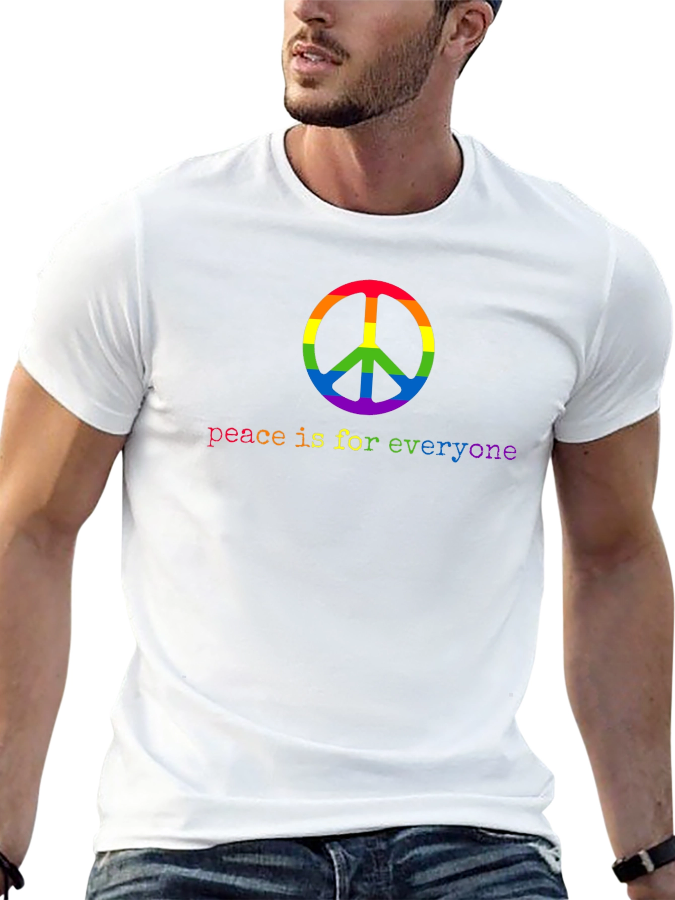 Peace for Everyone Rainbow Graphic Tee