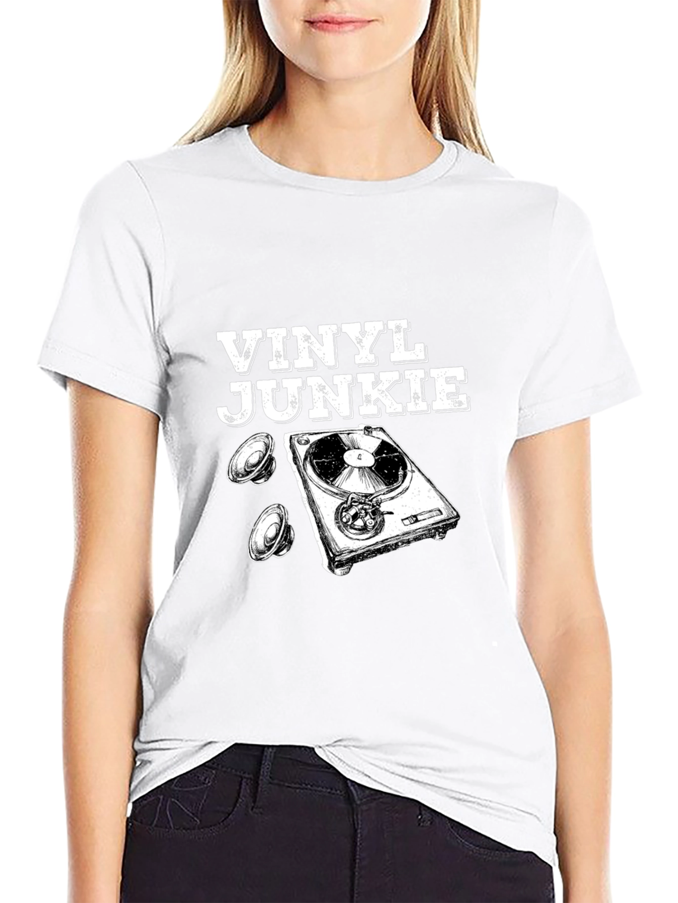 Vinyl Junkie Graphic T-Shirt - Music Lover Tee