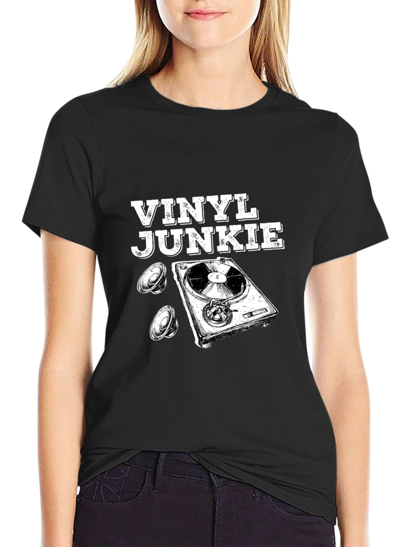 Vinyl Junkie Graphic T-Shirt - Music Lover Tee