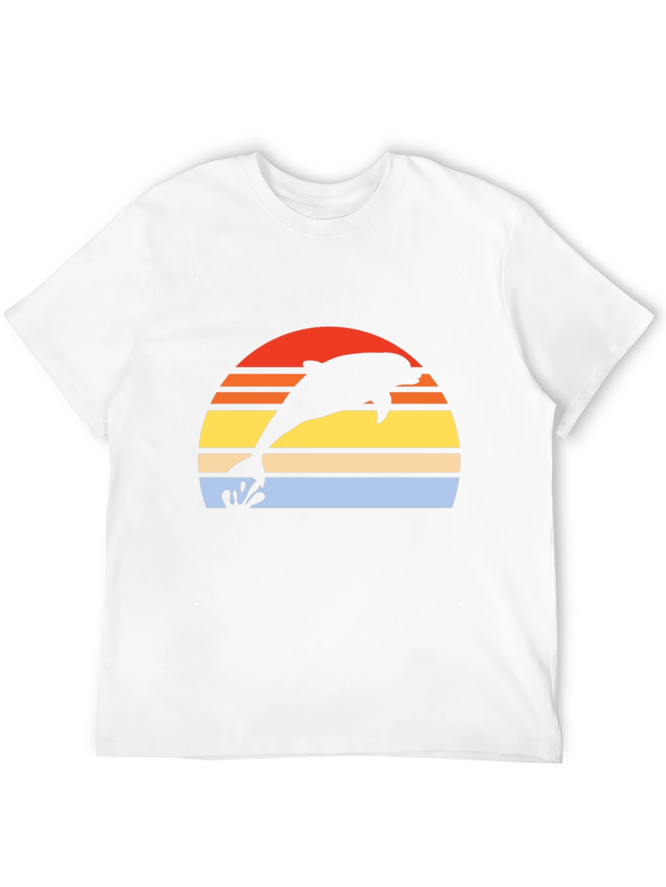 Retro Dolphin Sunset Graphic T-Shirt