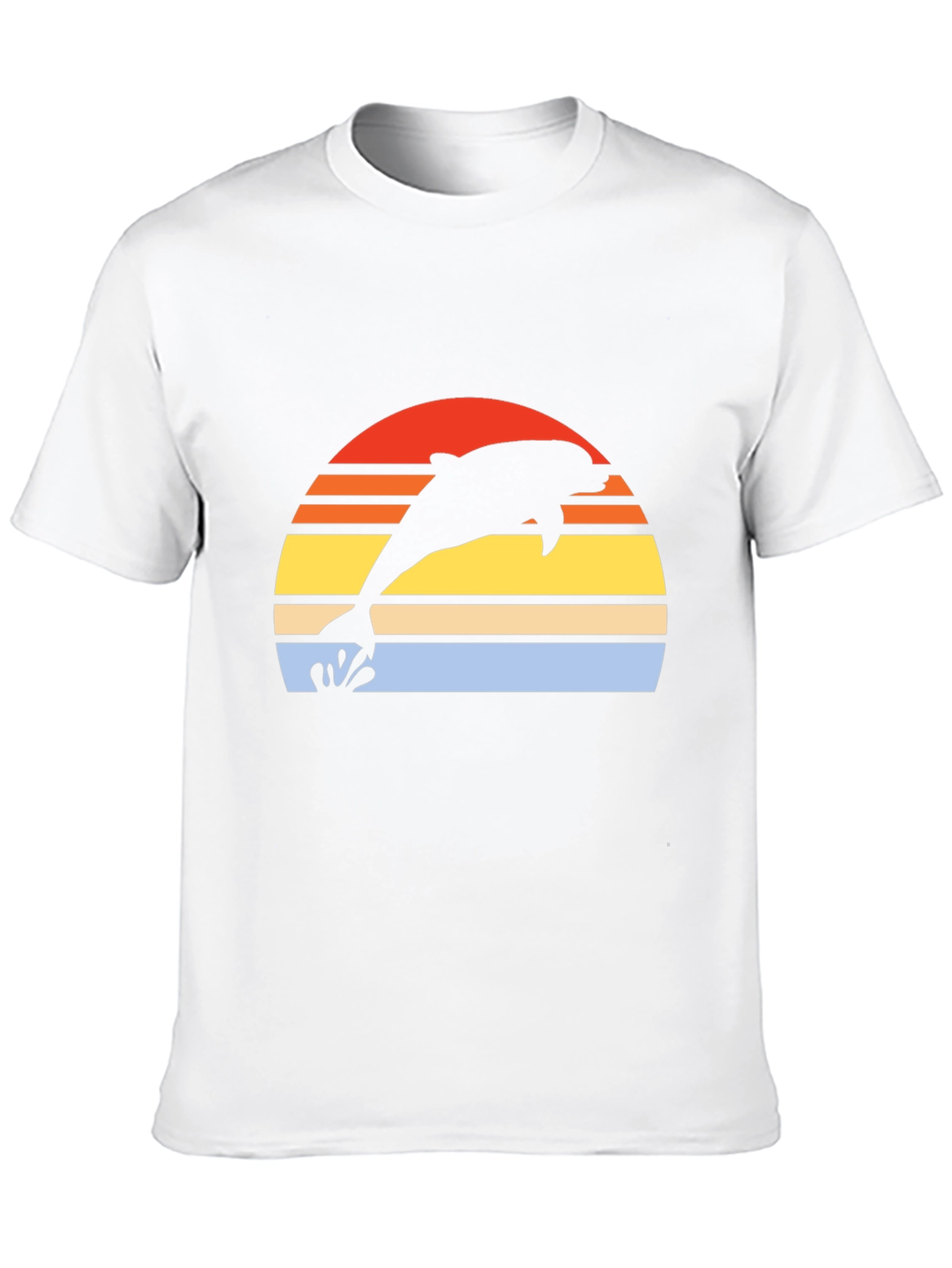 Retro Dolphin Sunset Graphic T-Shirt