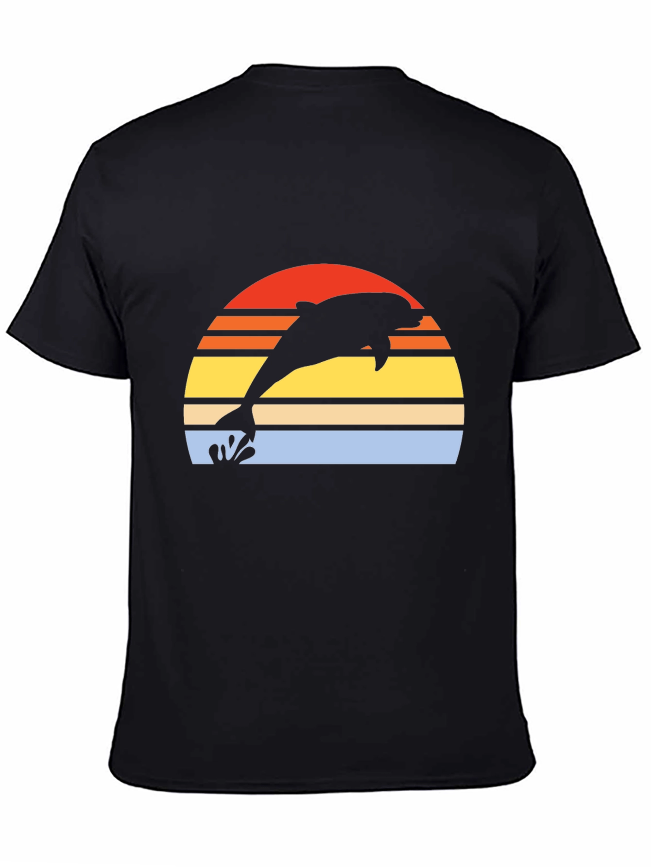 Retro Dolphin Sunset Graphic T-Shirt