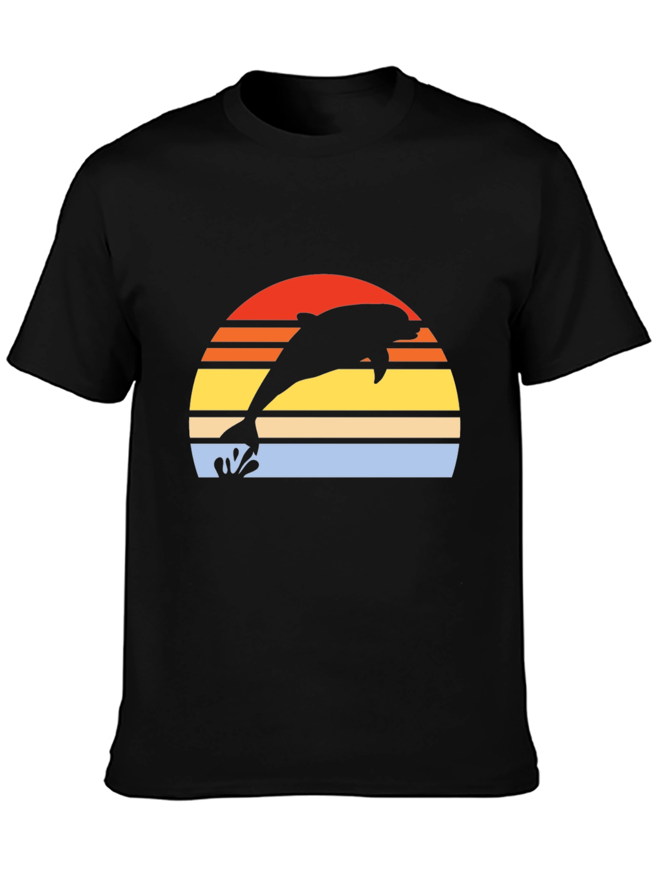 Retro Dolphin Sunset Graphic T-Shirt