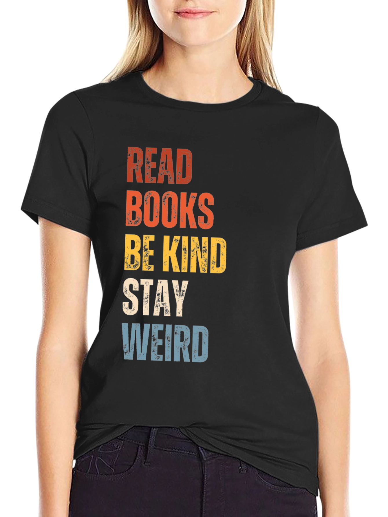 Read Books Be Kind Stay Weird Graphic Tee