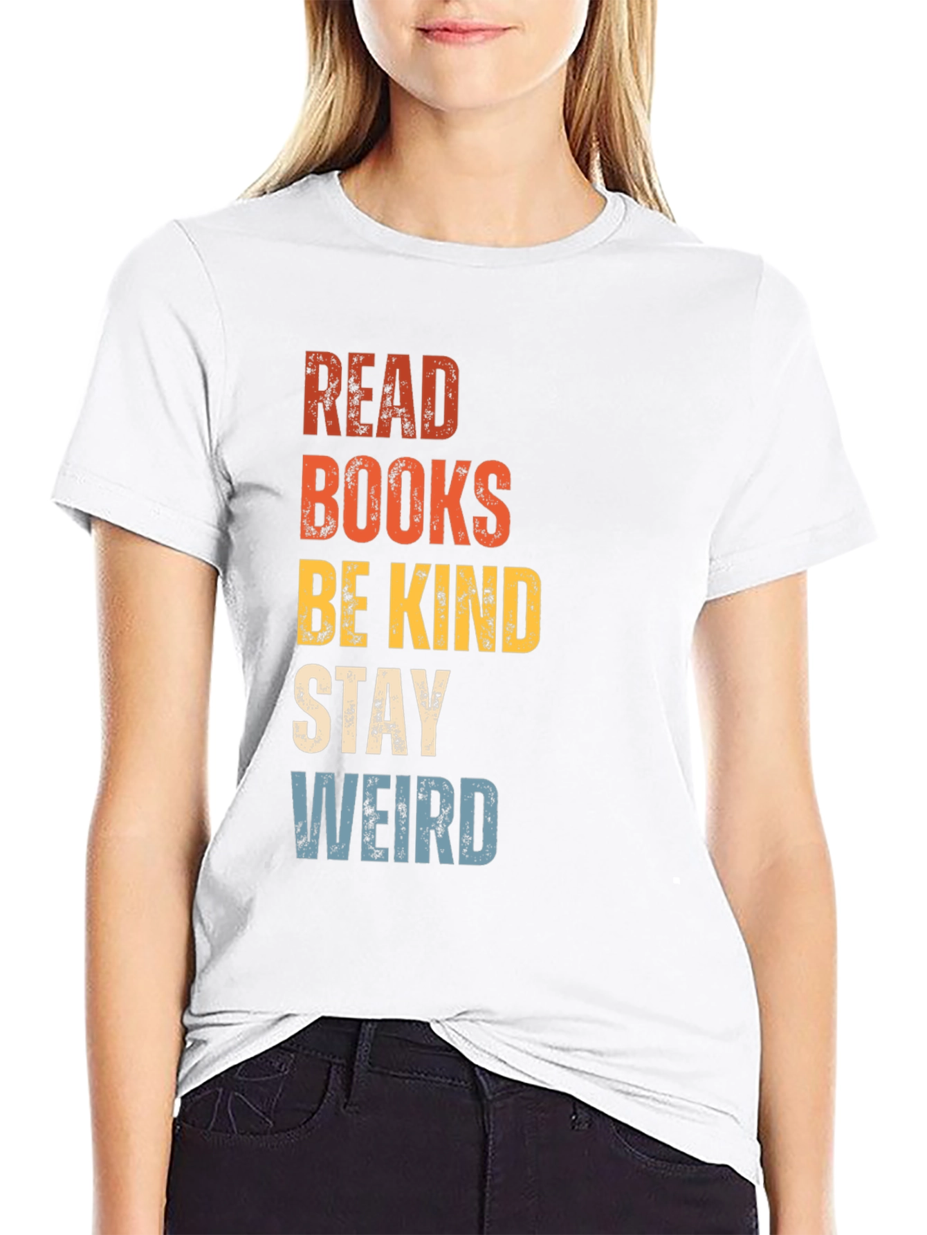 Read Books Be Kind Stay Weird Graphic Tee