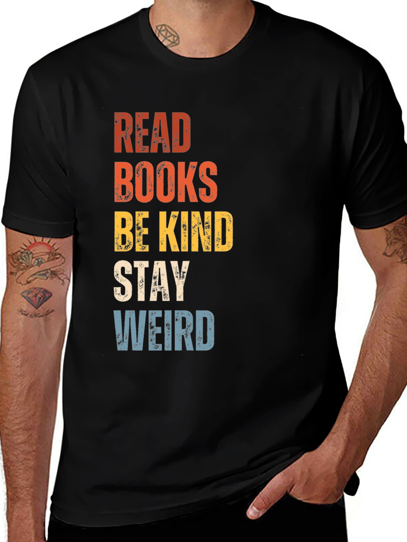 Read Books Be Kind Stay Weird Graphic Tee
