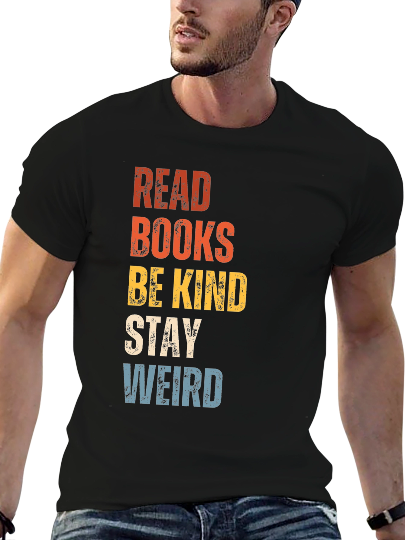 Read Books Be Kind Stay Weird Graphic Tee