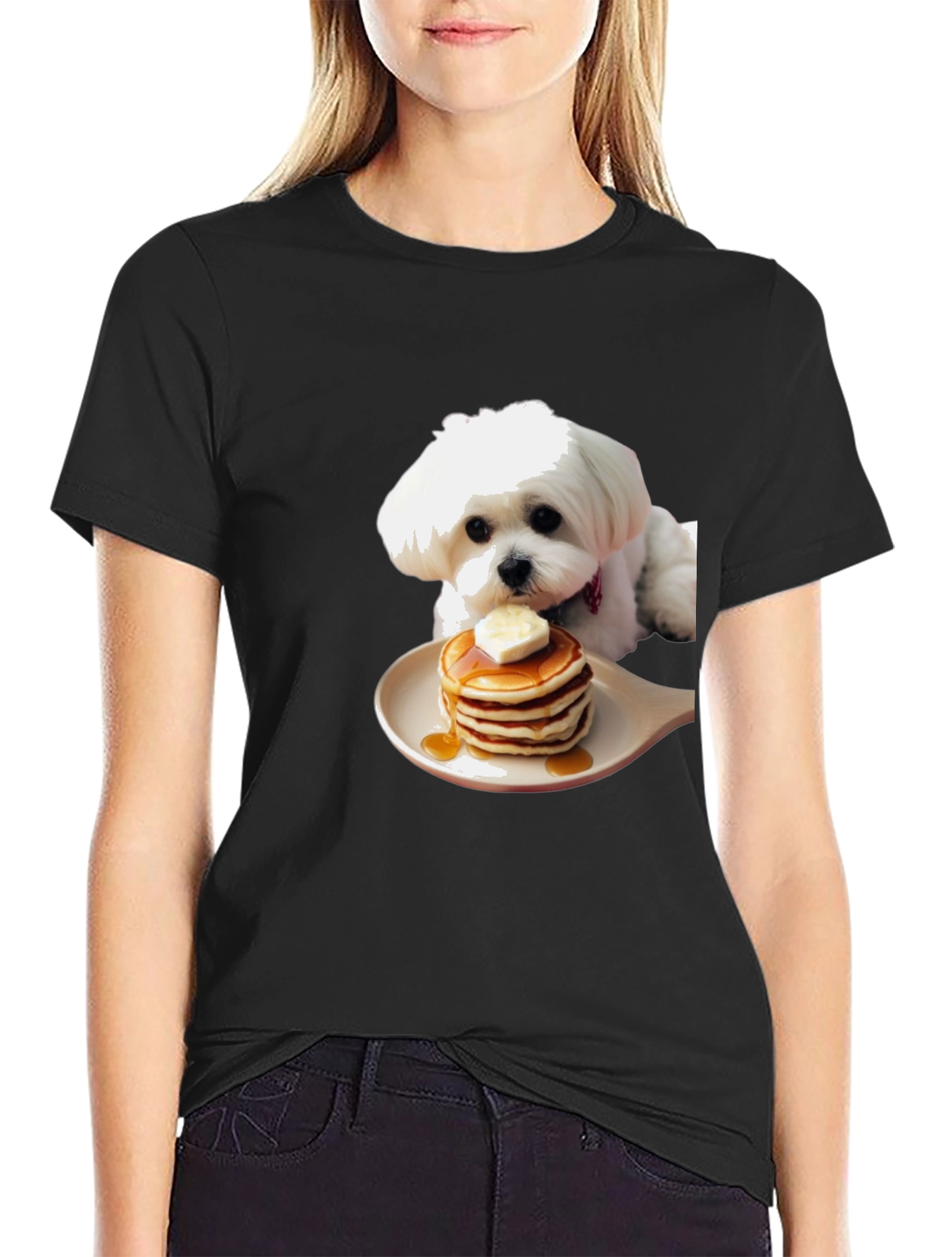 Dog Pancakes Graphic T-Shirt | Novelty Cute Pet Tee