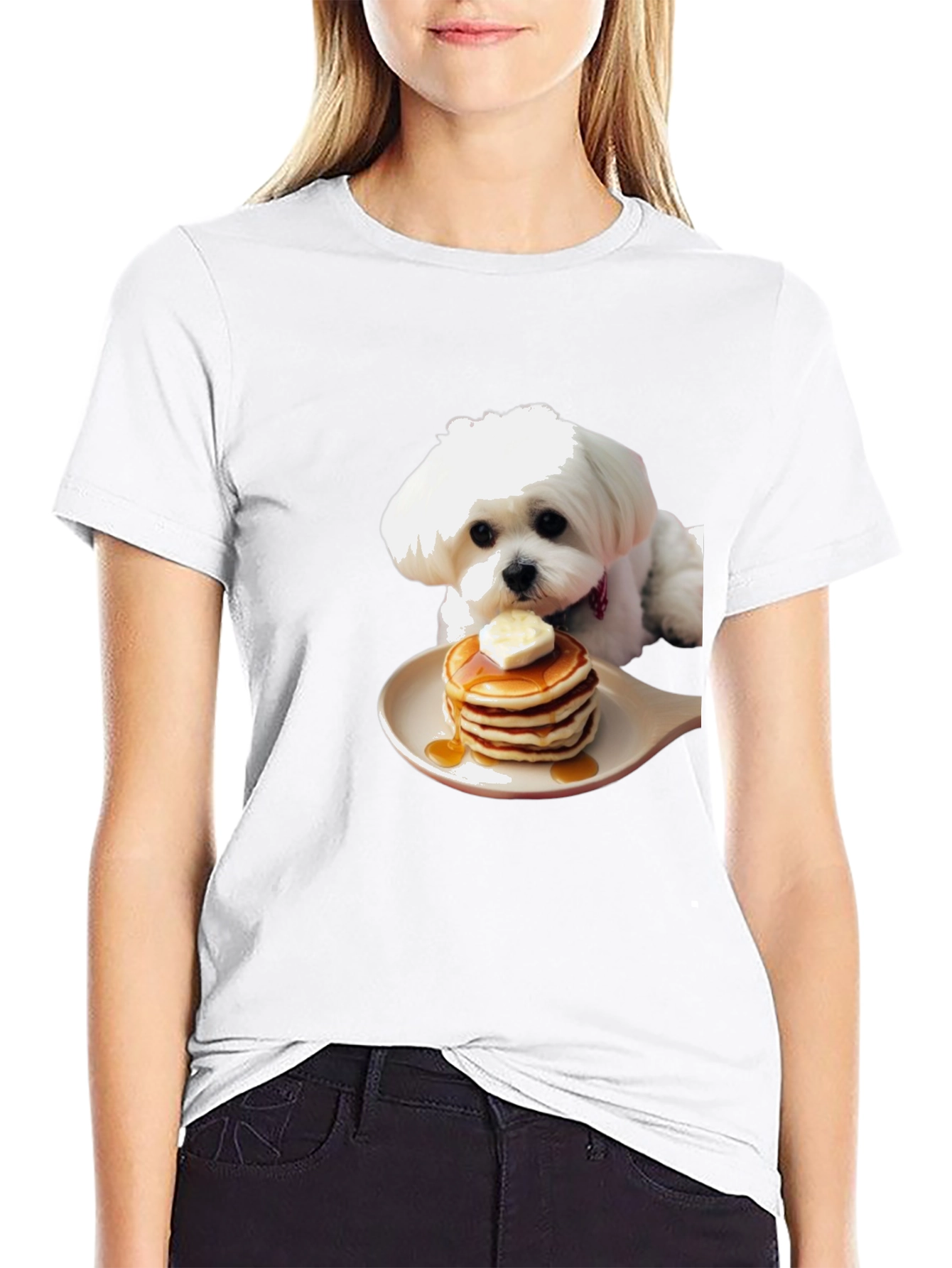 Dog Pancakes Graphic T-Shirt | Novelty Cute Pet Tee