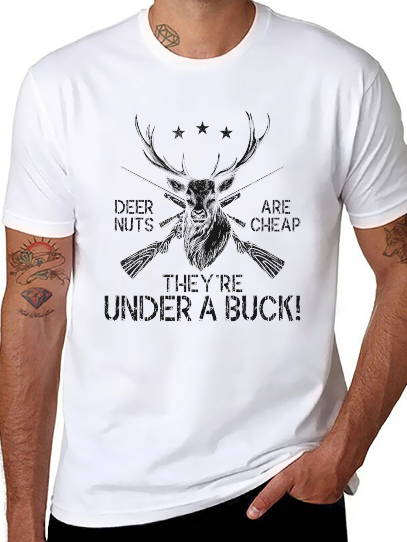 Mens Black Under a Buck Graphic Tee
