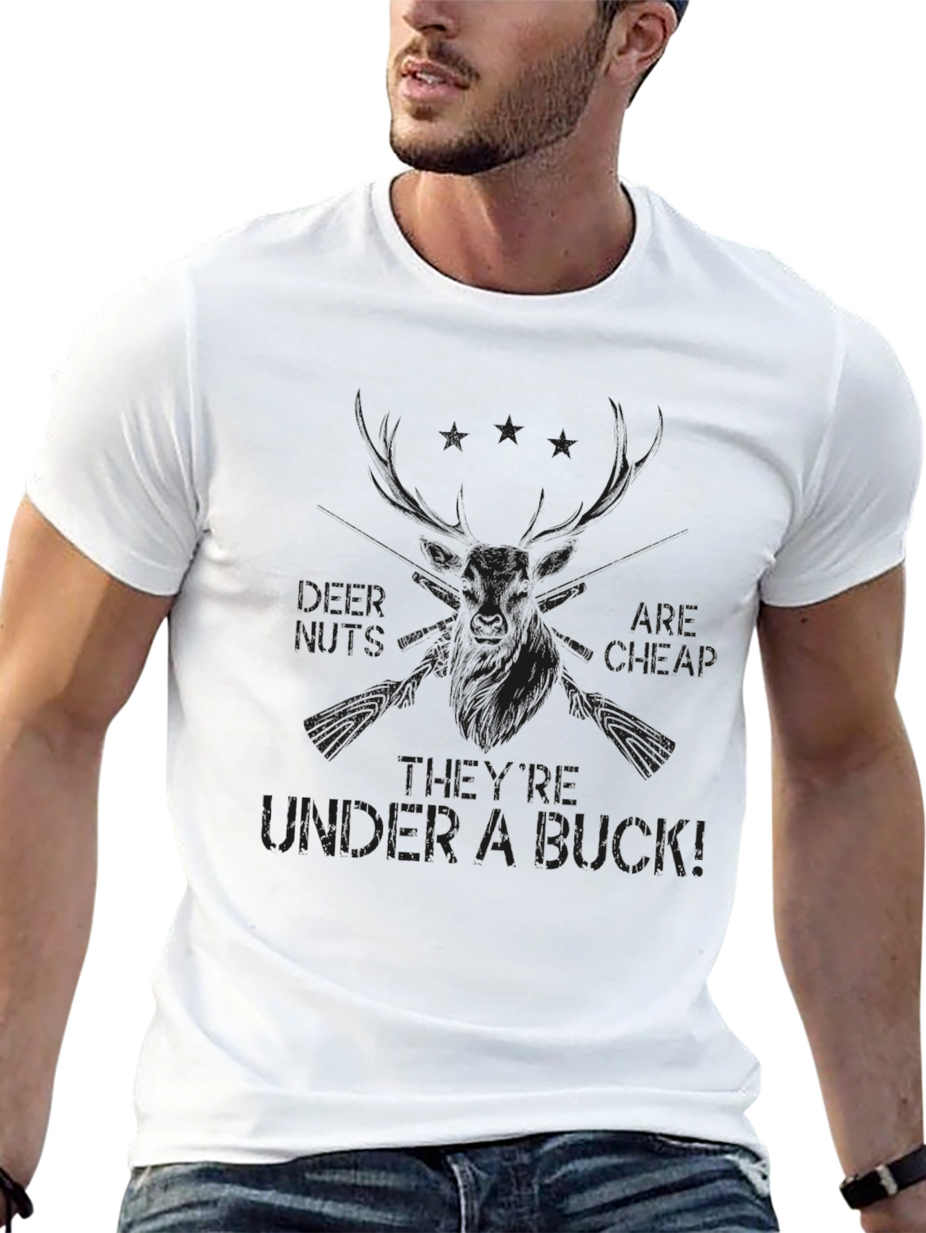 Mens Black Under a Buck Graphic Tee