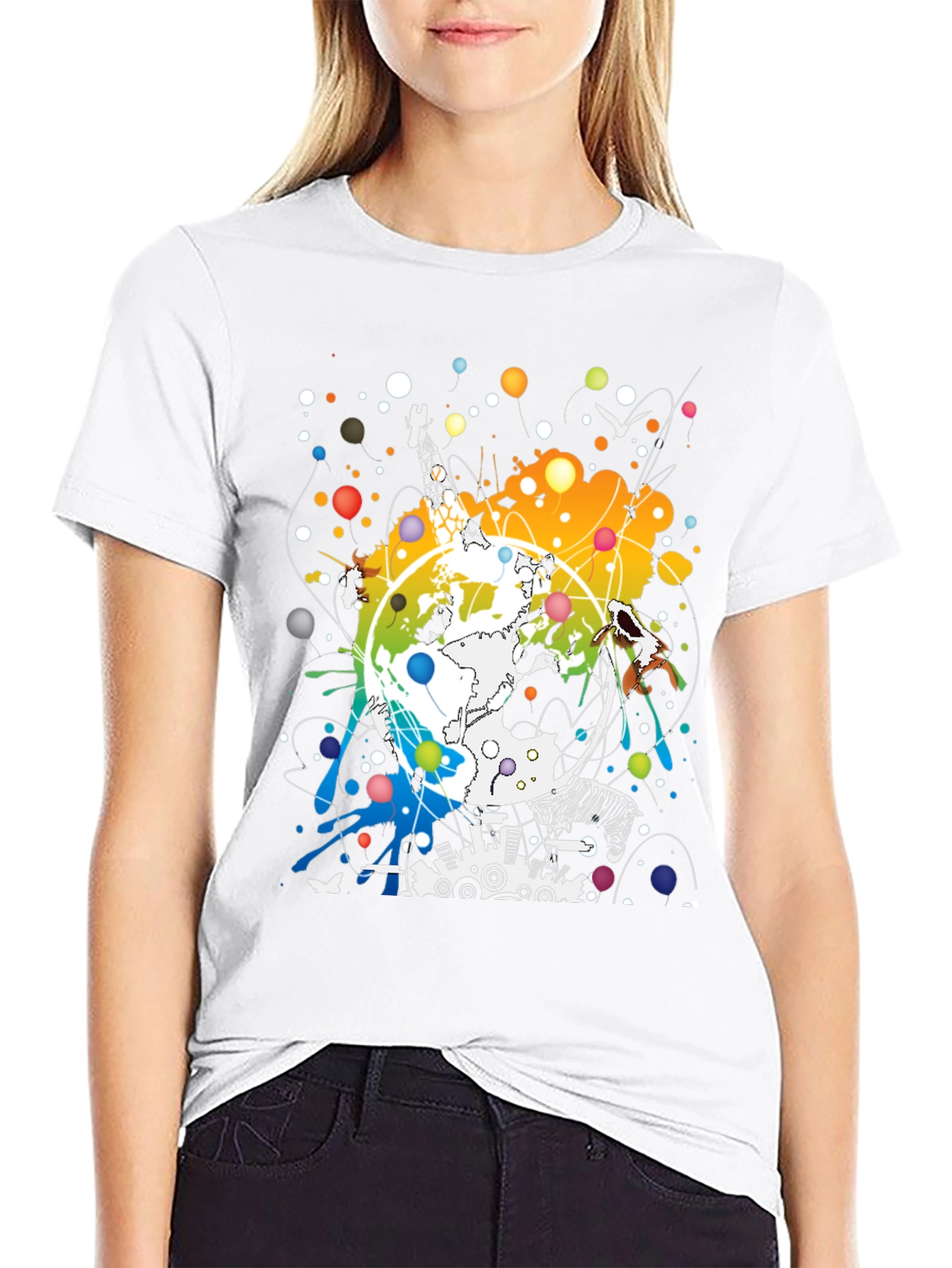 Global Giraffe Art Tee