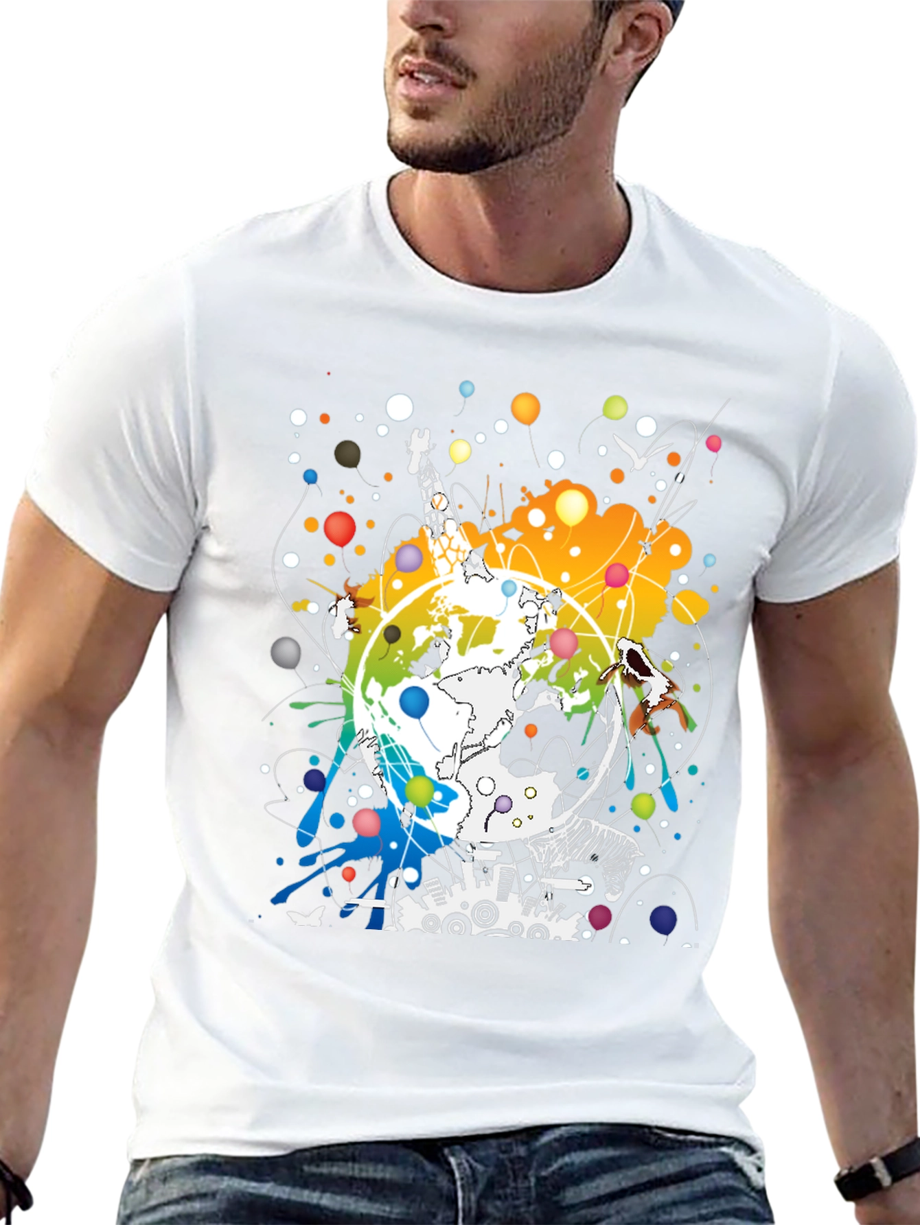 Global Giraffe Art Tee