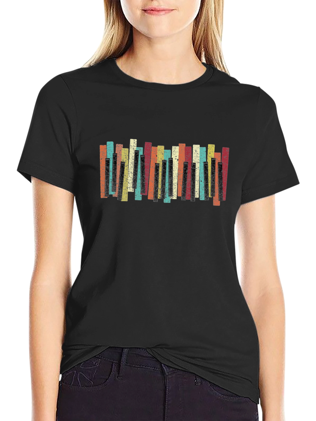 Retro Piano Keys Graphic Tee