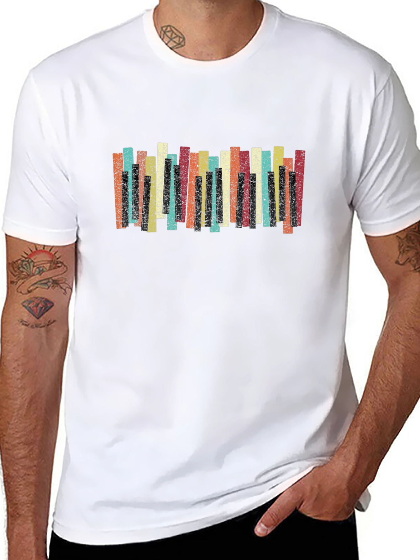 Retro Piano Keys Graphic Tee