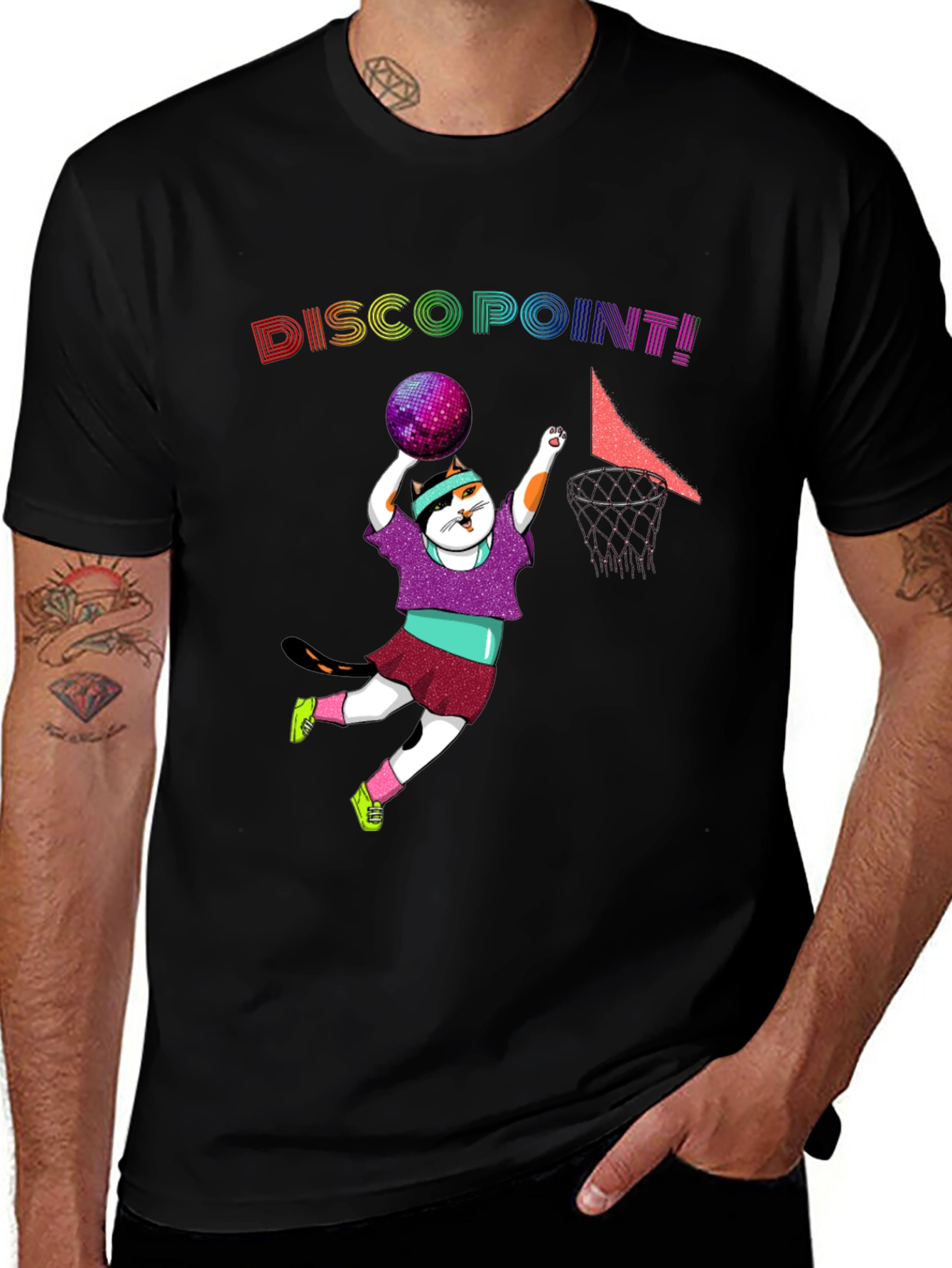 Disco Point Black Graphic Tee