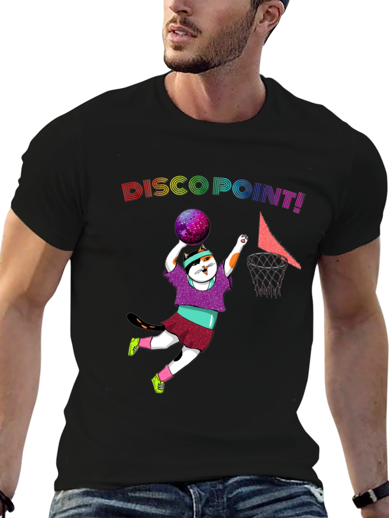 Disco Point Black Graphic Tee