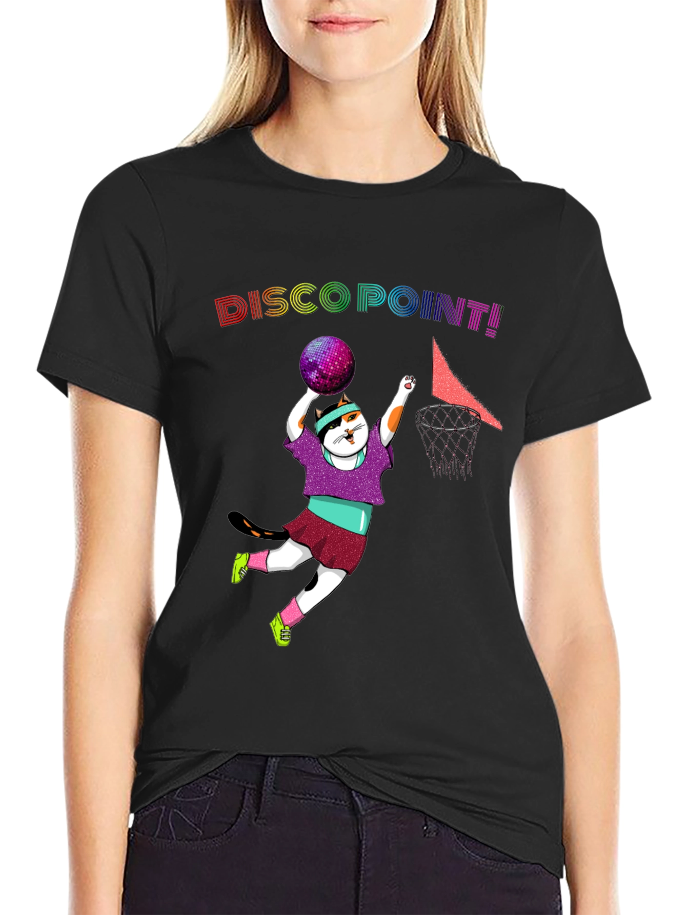 Disco Point Black Graphic Tee