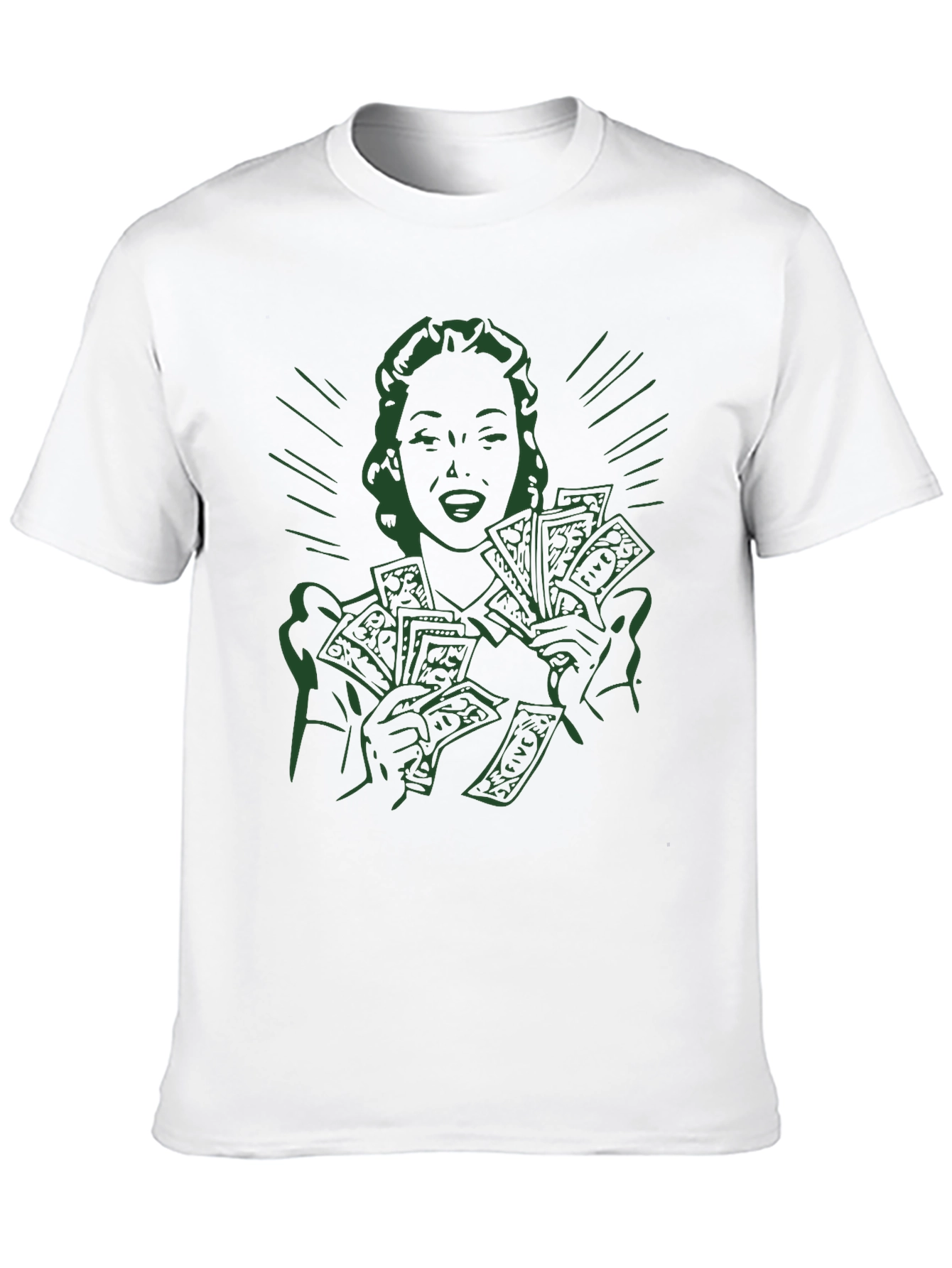 Money Woman Tee - Lucky Green Graphic T-Shirt