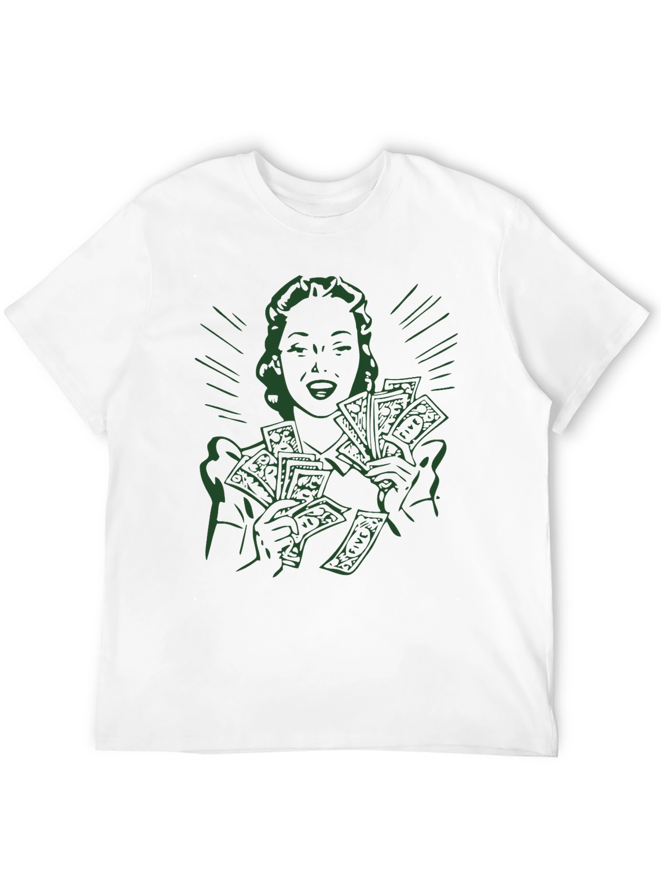 Money Woman Tee - Lucky Green Graphic T-Shirt