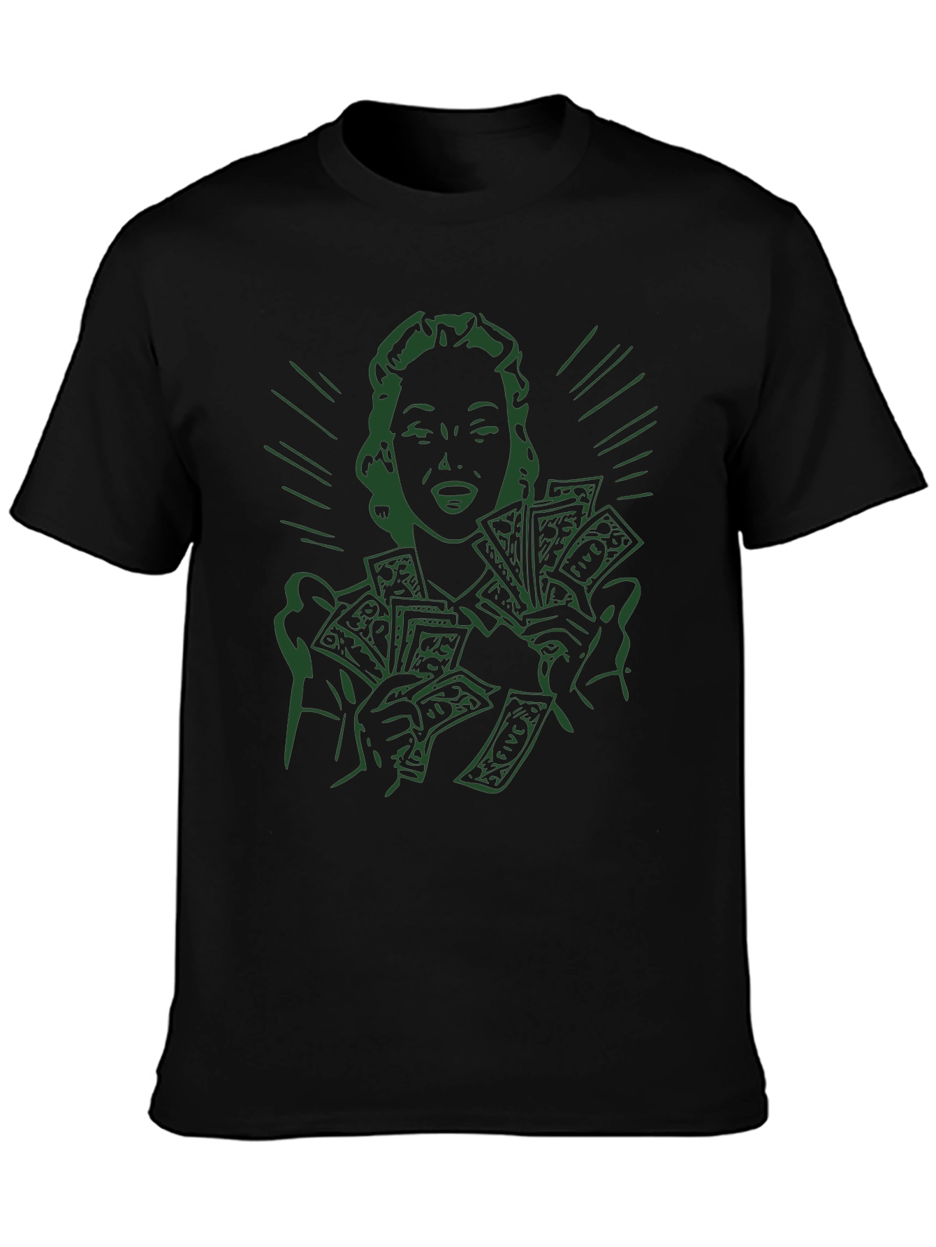 Money Woman Tee - Lucky Green Graphic T-Shirt