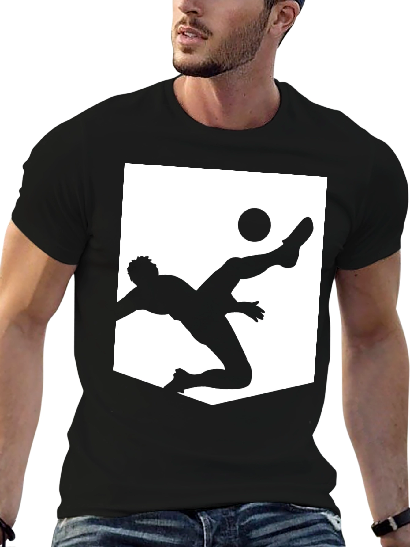 Soccer Silhouette Graphic Tee - Black