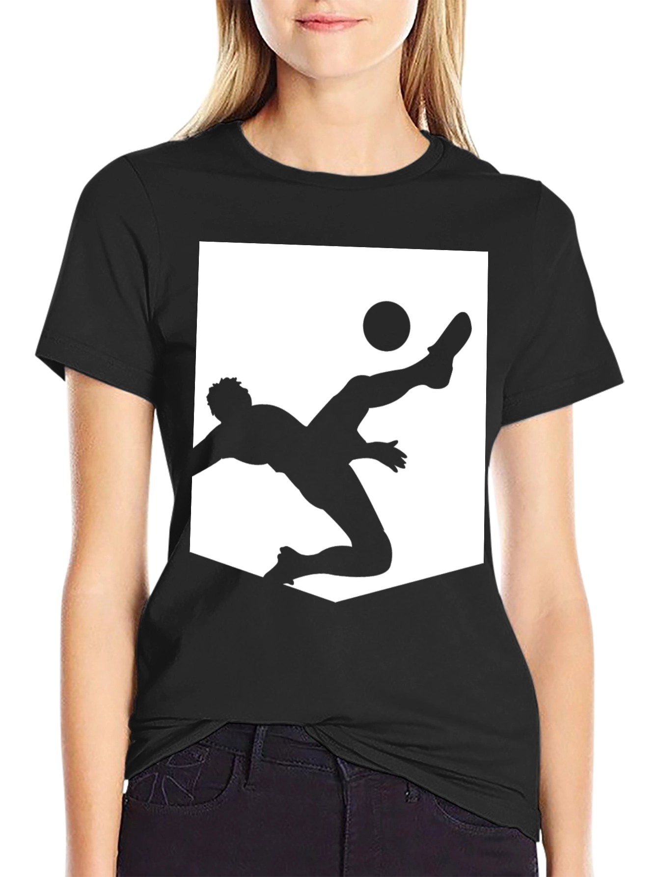 Soccer Silhouette Graphic Tee - Black