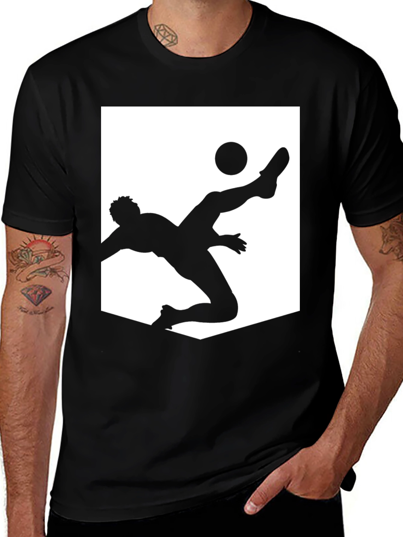 Soccer Silhouette Graphic Tee - Black