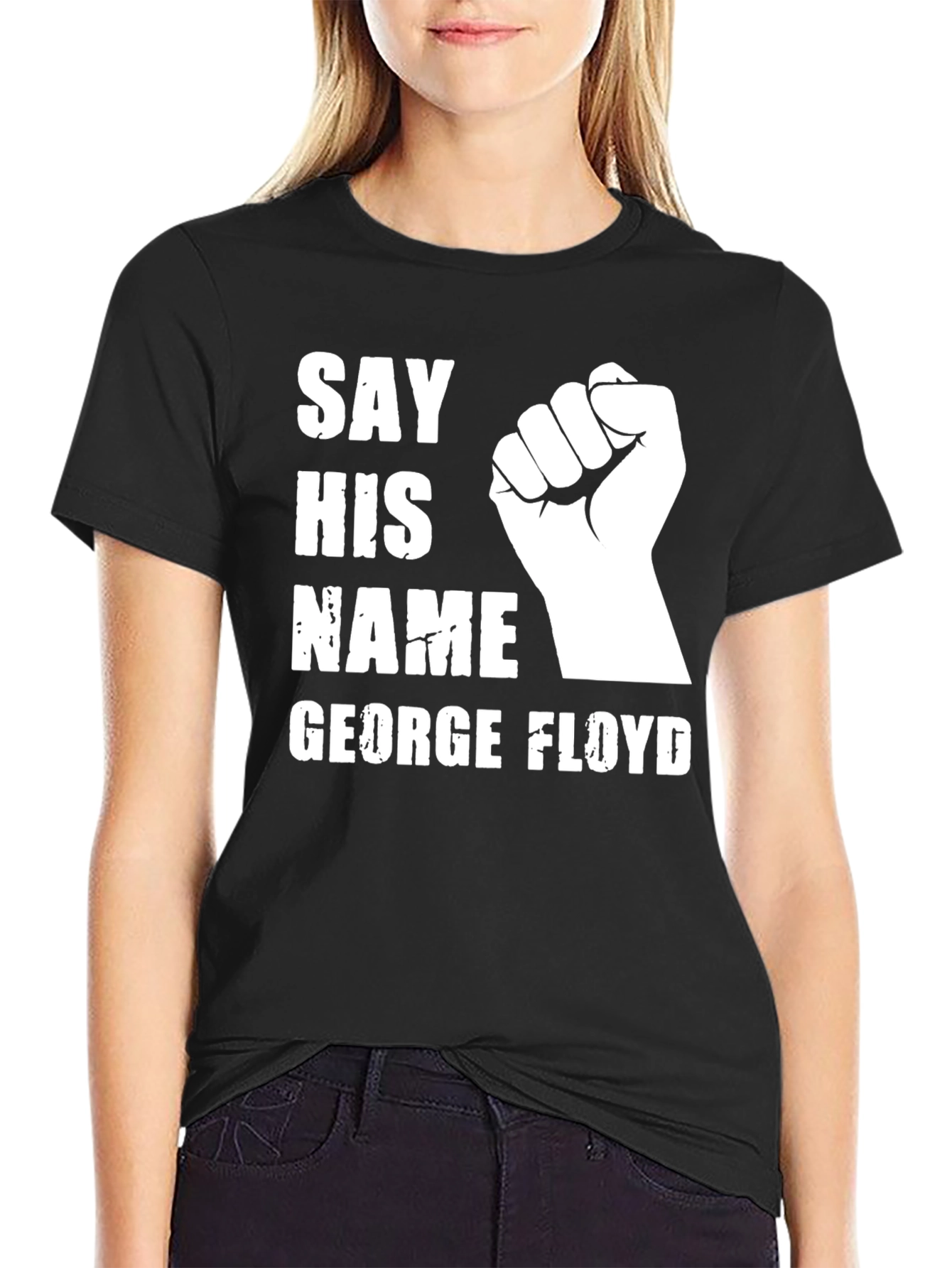 Say His Name George Floyd T-Shirt Black