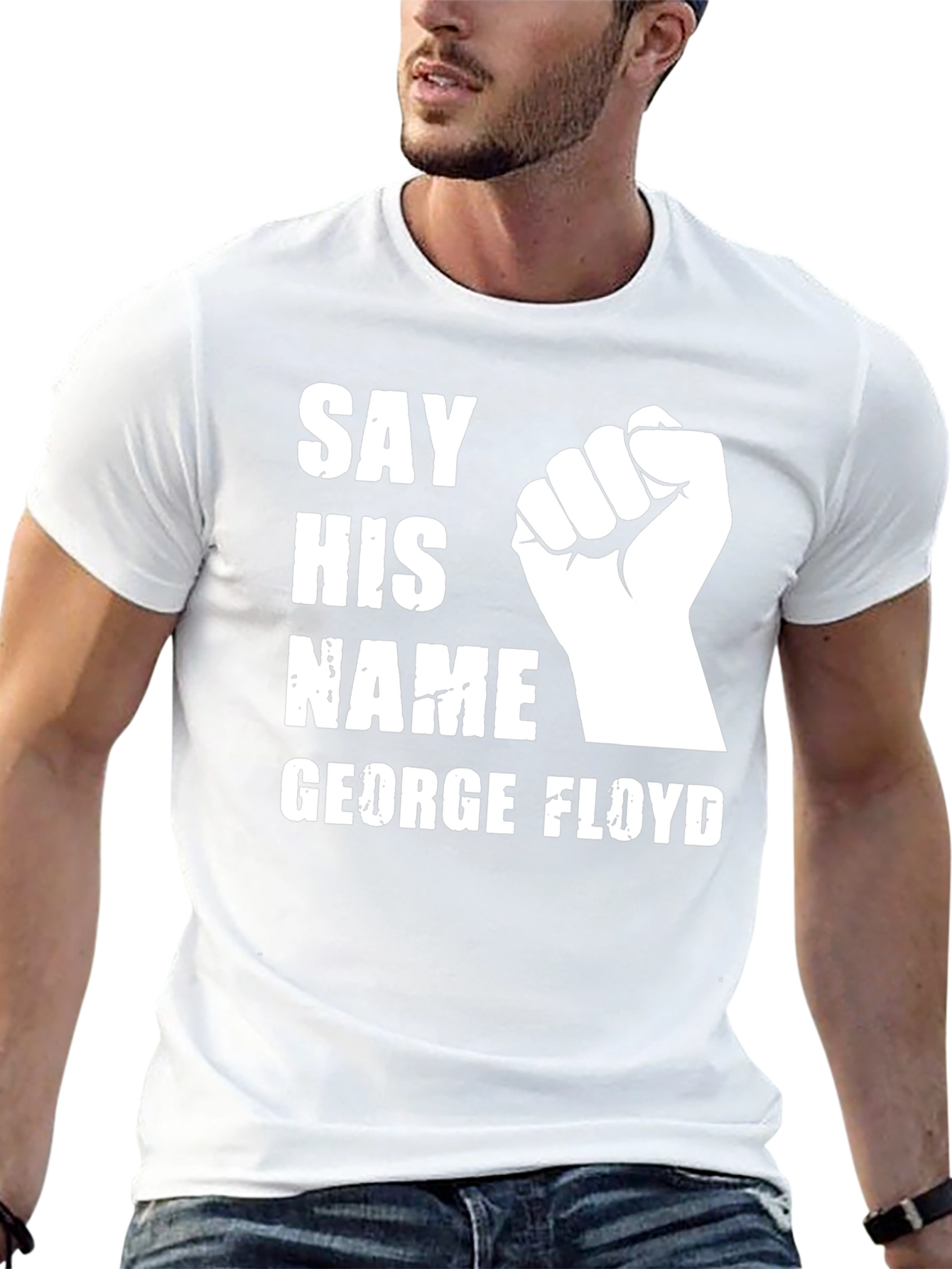 Say His Name George Floyd T-Shirt Black