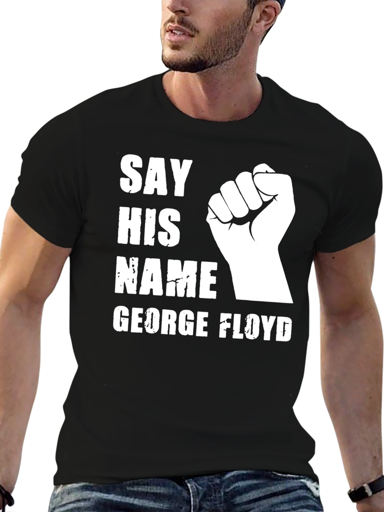 Say His Name George Floyd T-Shirt Black