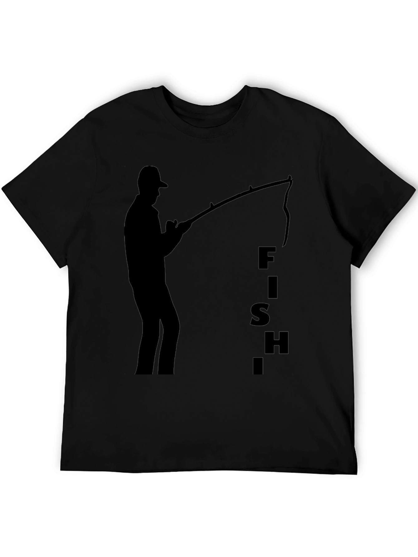Fishing Silhouette Black T-Shirt
