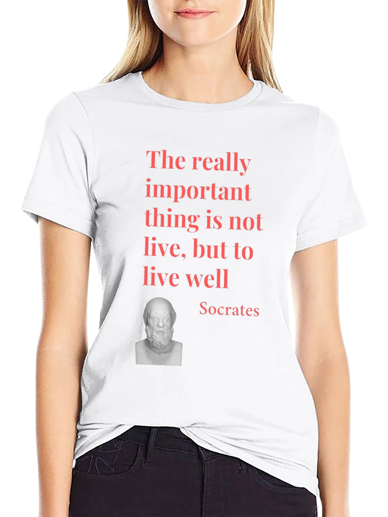 Socrates Quote T-Shirt - Live Well Black Tee