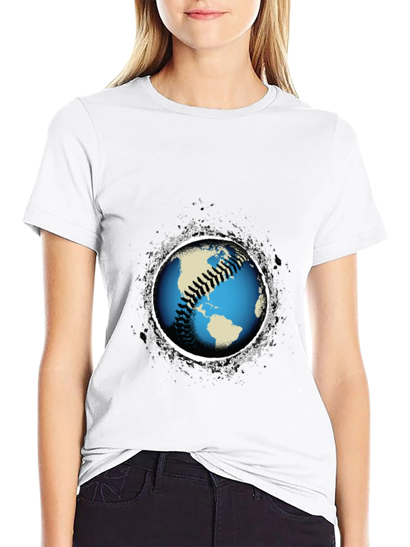 Baseball Earth Graphic T-Shirt