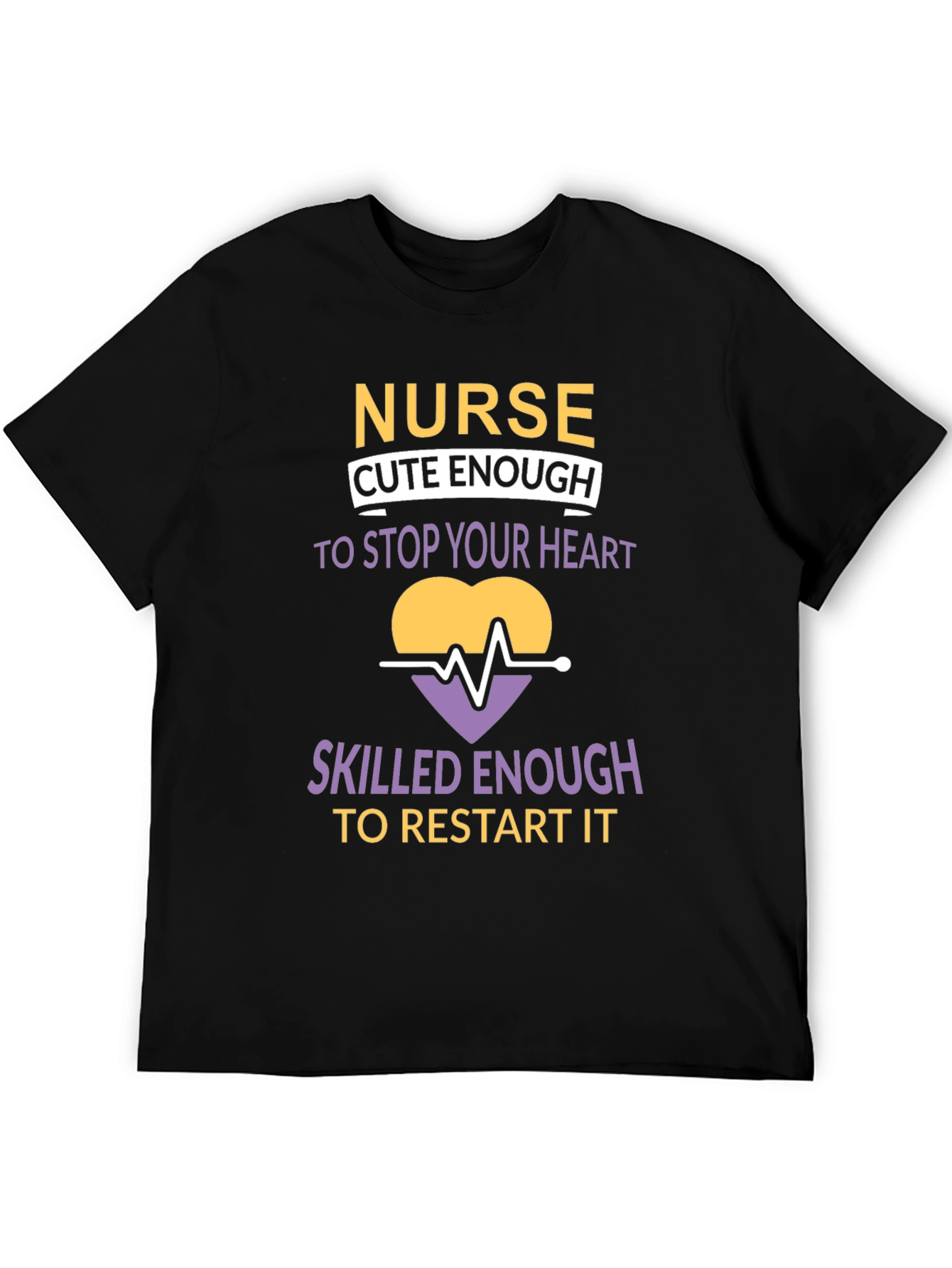 Nurse Cute & Skilled Heartbeat Graphic T-Shirt