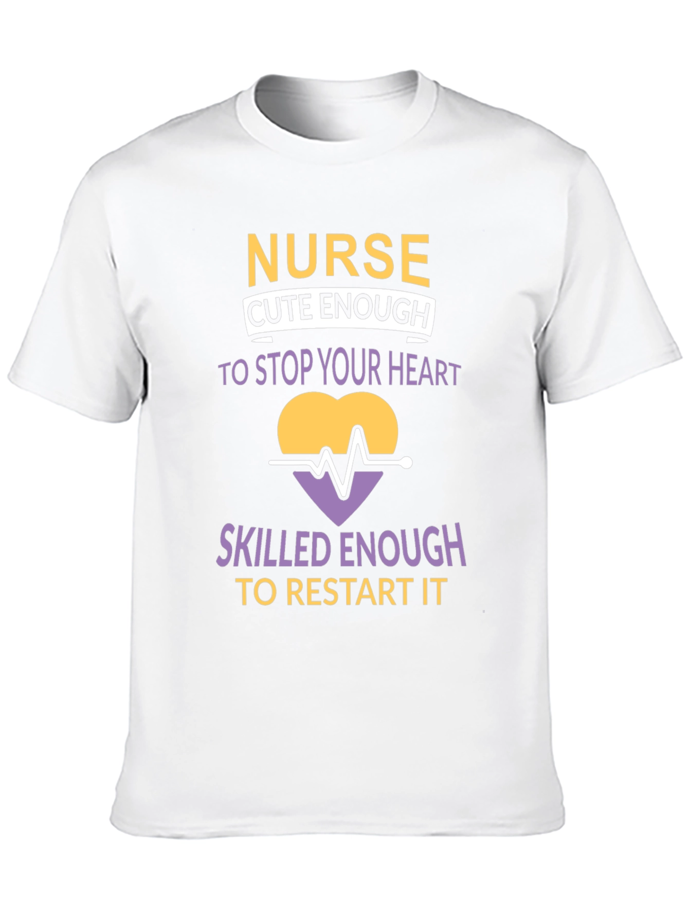 Nurse Cute & Skilled Heartbeat Graphic T-Shirt