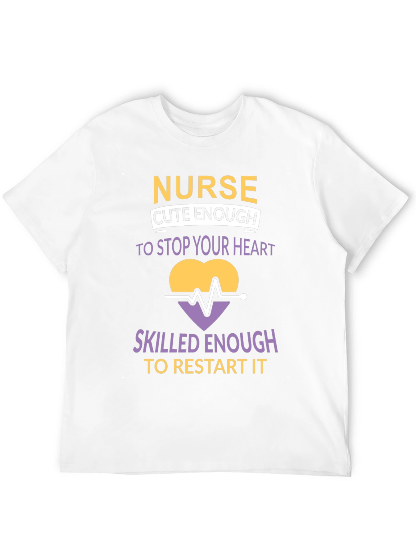 Nurse Cute & Skilled Heartbeat Graphic T-Shirt