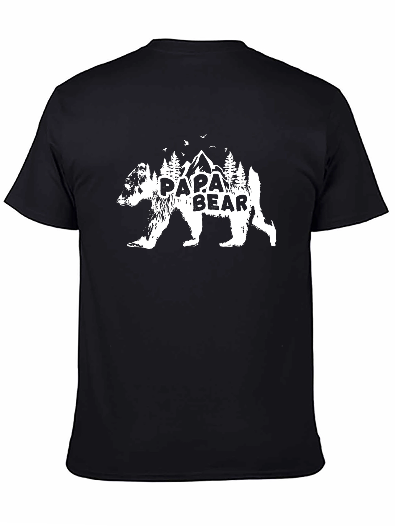 Papa Bear Graphic Tee - Black Cotton T-Shirt