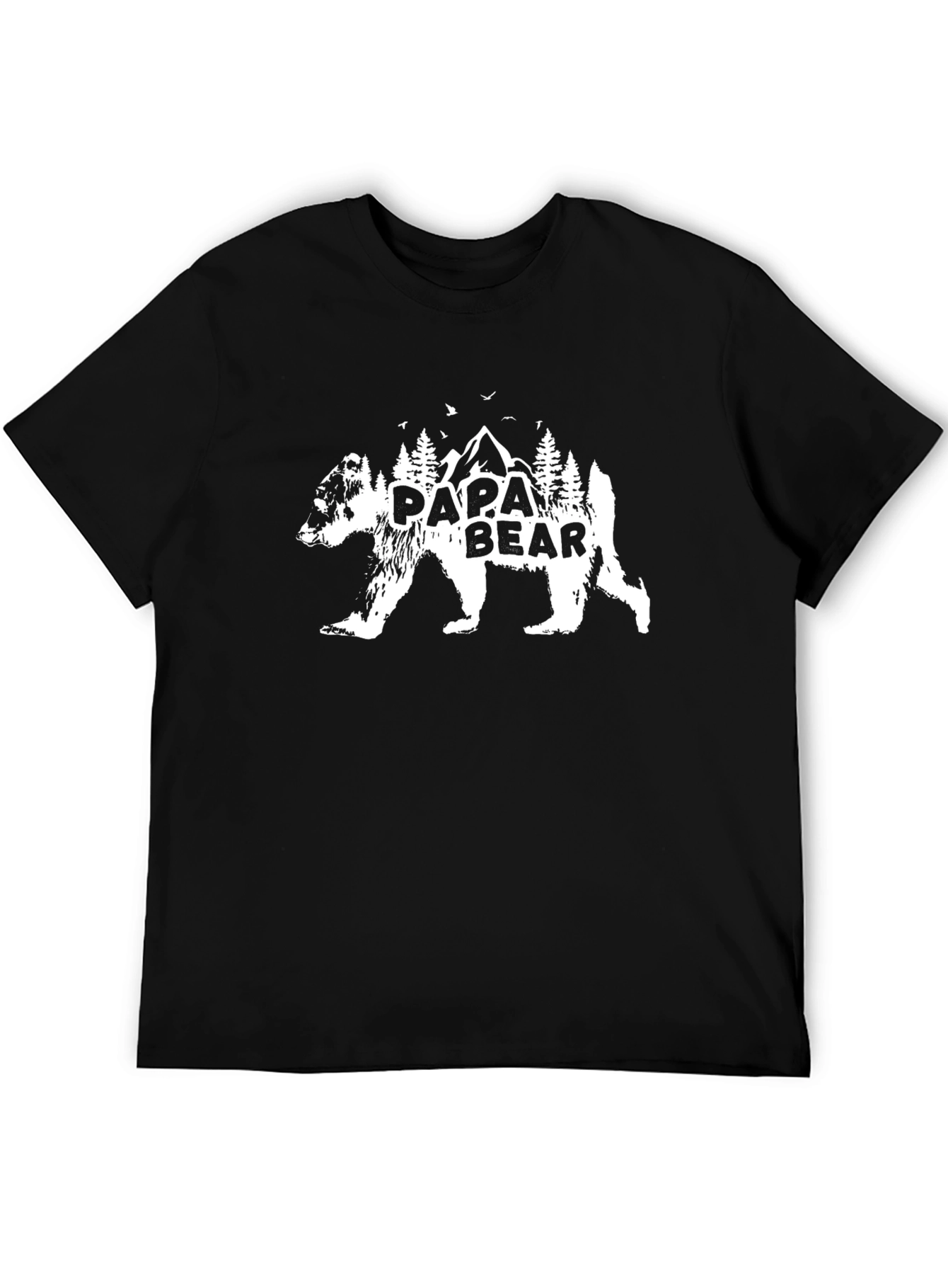 Papa Bear Graphic Tee - Black Cotton T-Shirt