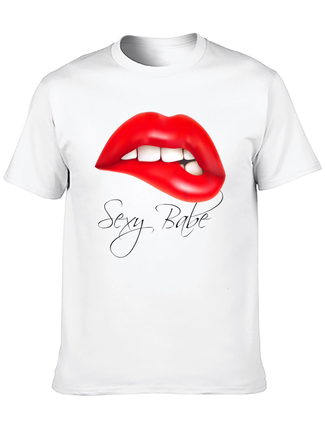Red Lips Biting Lip Graphic Tee