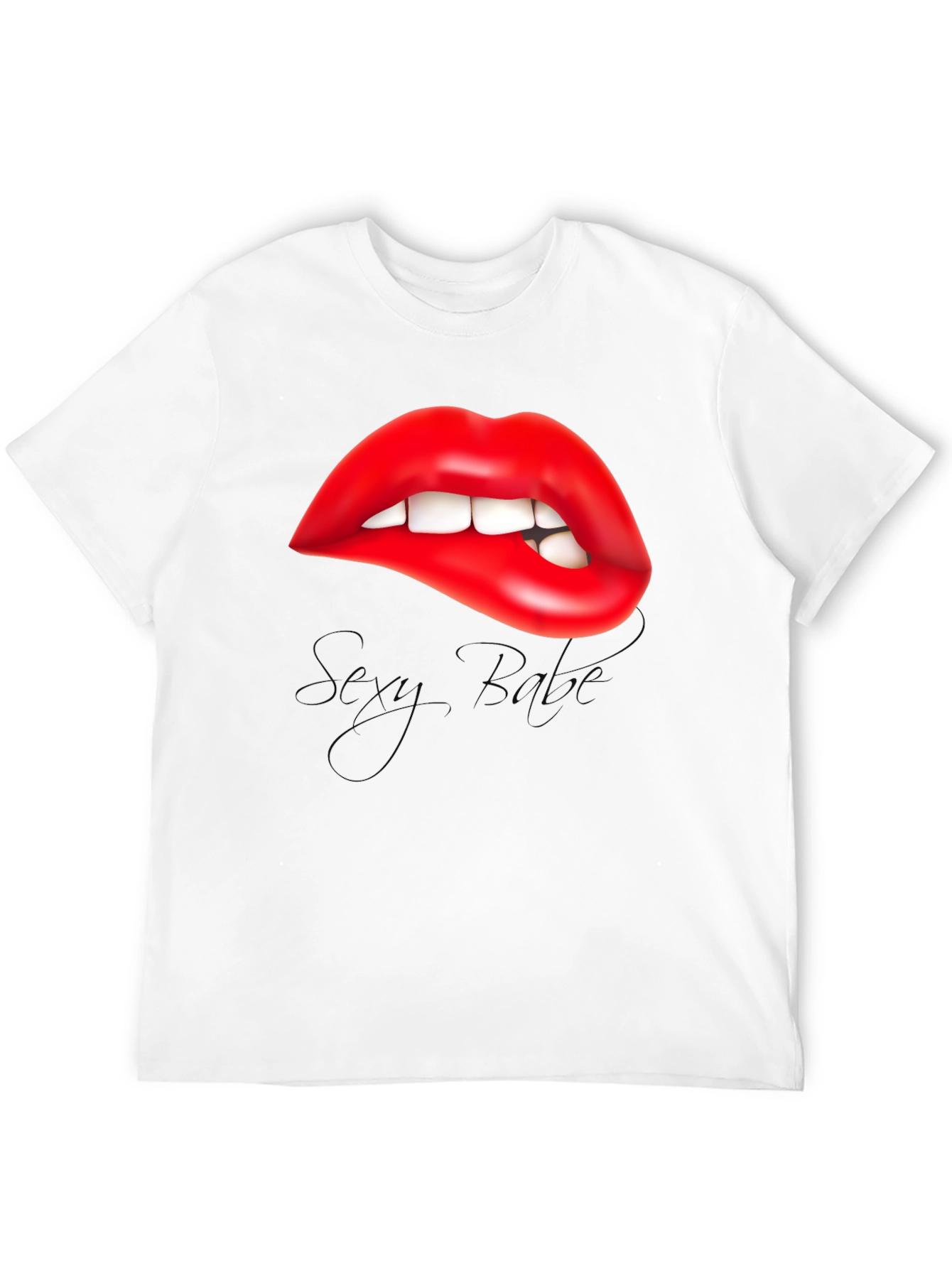 Red Lips Biting Lip Graphic Tee