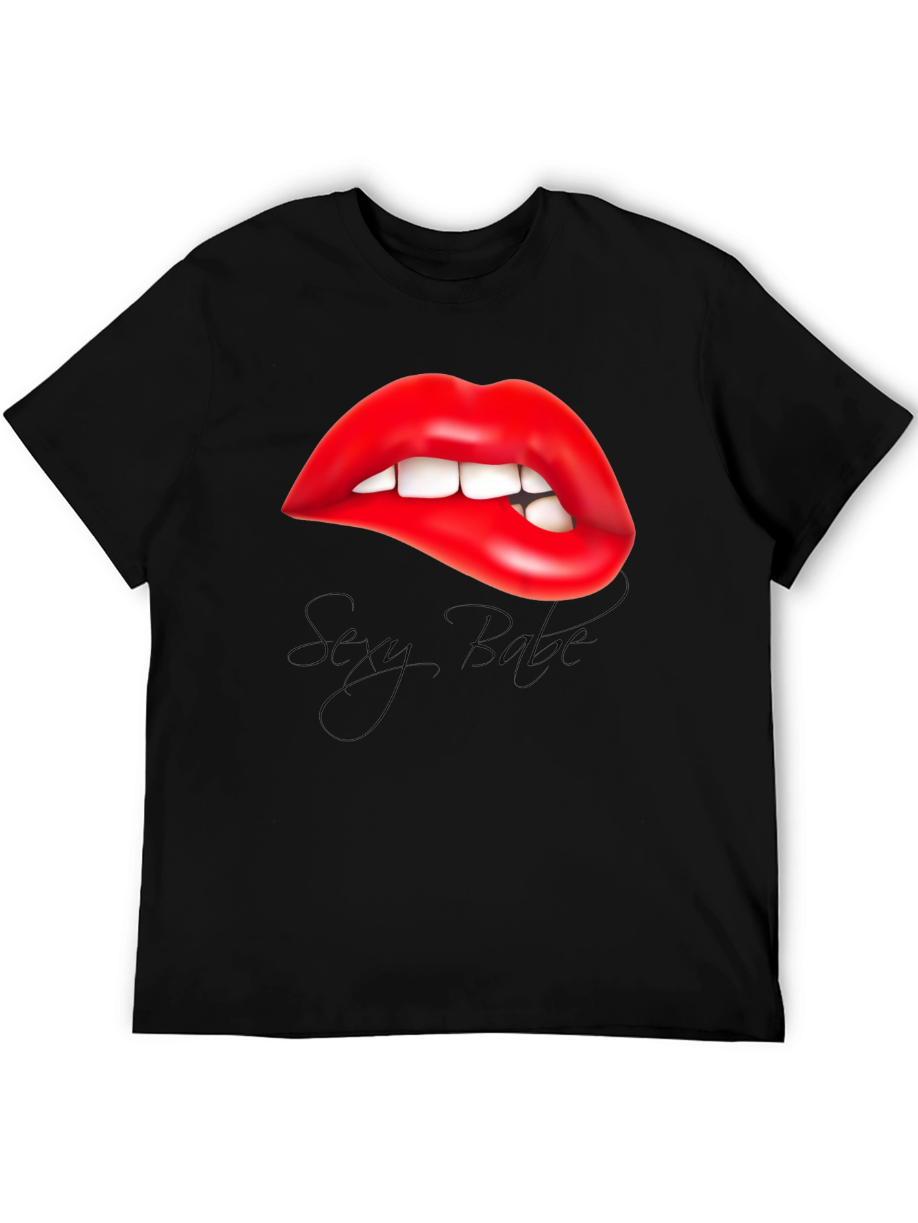 Red Lips Biting Lip Graphic Tee