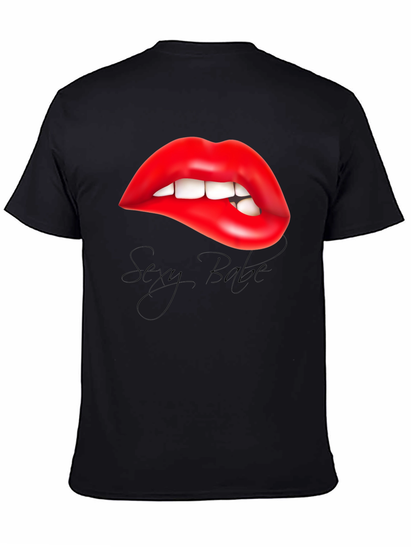Red Lips Biting Lip Graphic Tee