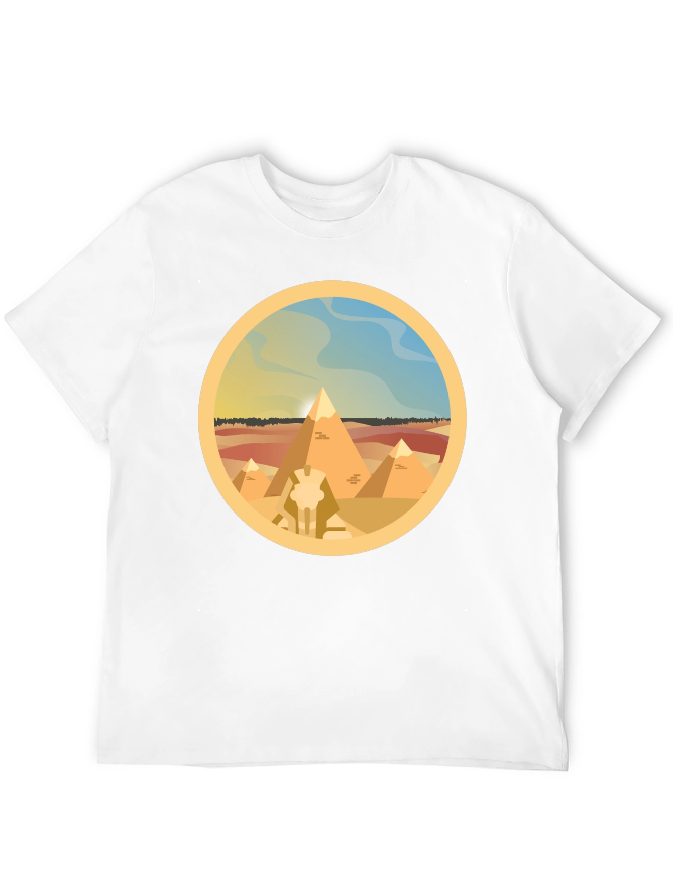 Egyptian Pyramids Graphic T-Shirt - Black Cotton Tee