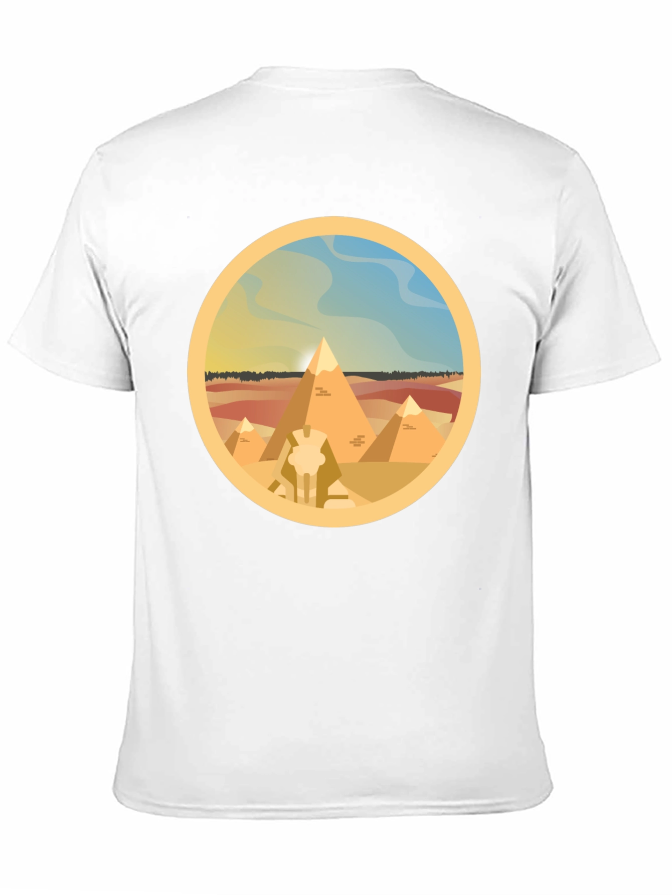 Egyptian Pyramids Graphic T-Shirt - Black Cotton Tee