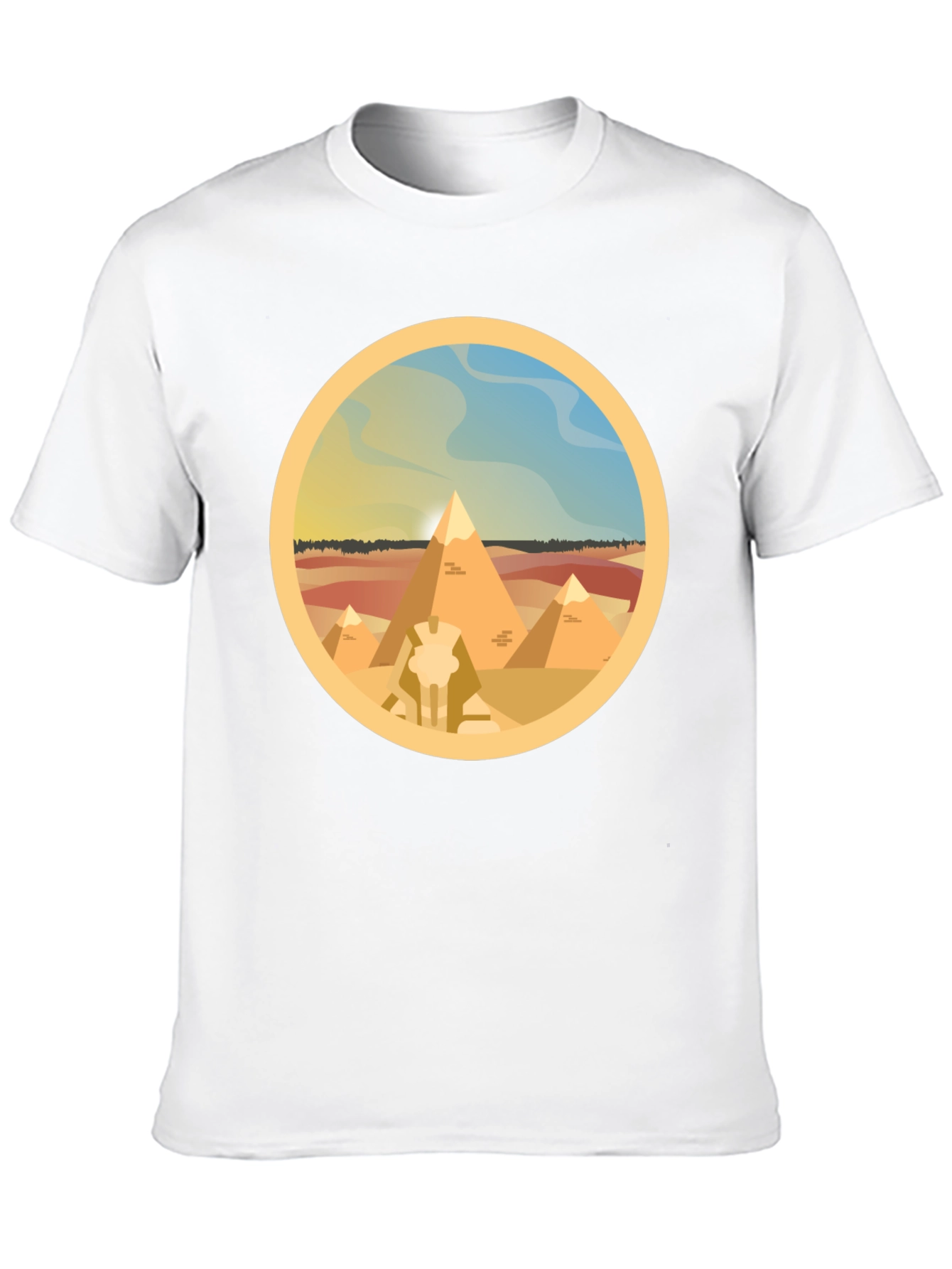 Egyptian Pyramids Graphic T-Shirt - Black Cotton Tee