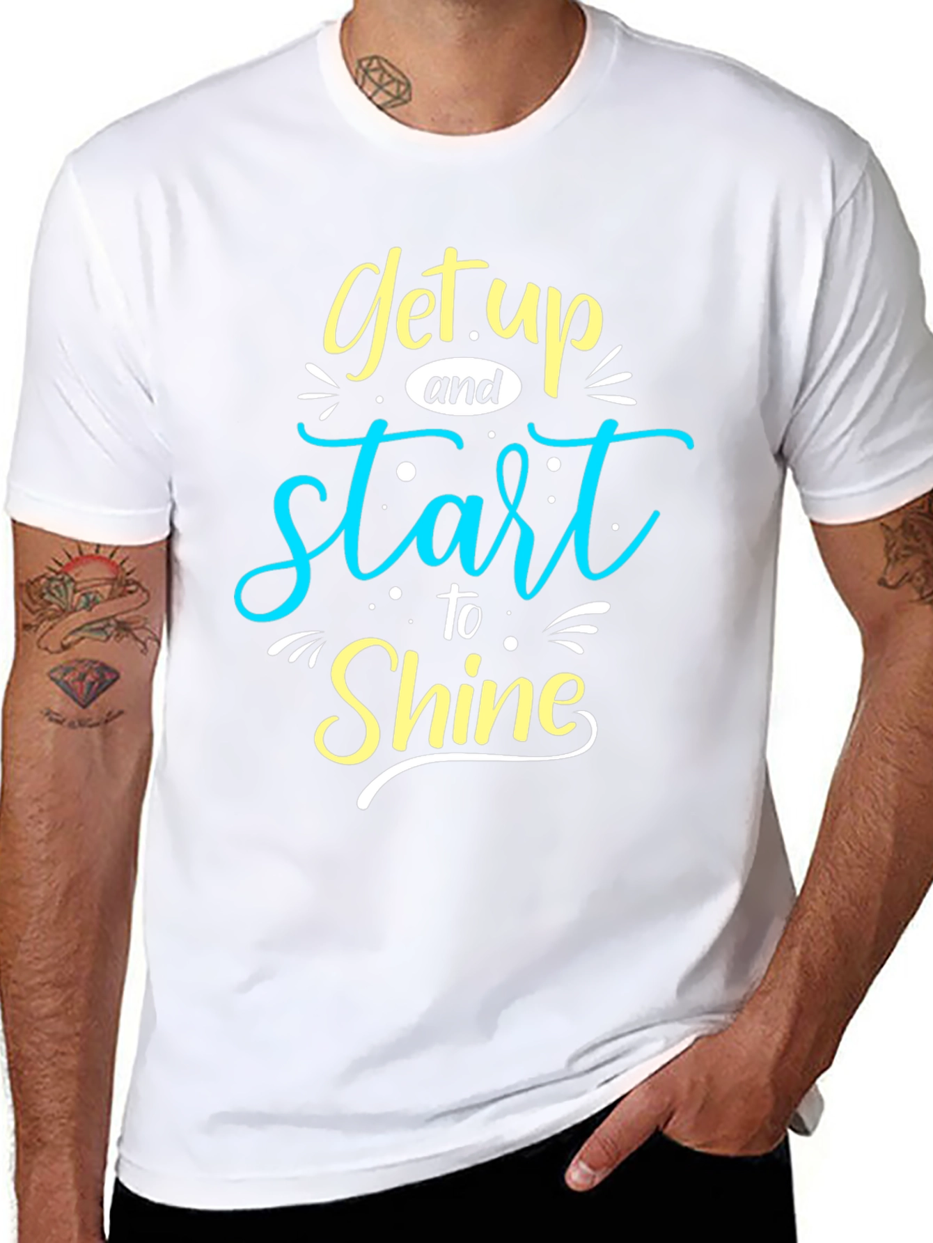 Get Up and Start to Shine Black Graphic Tee