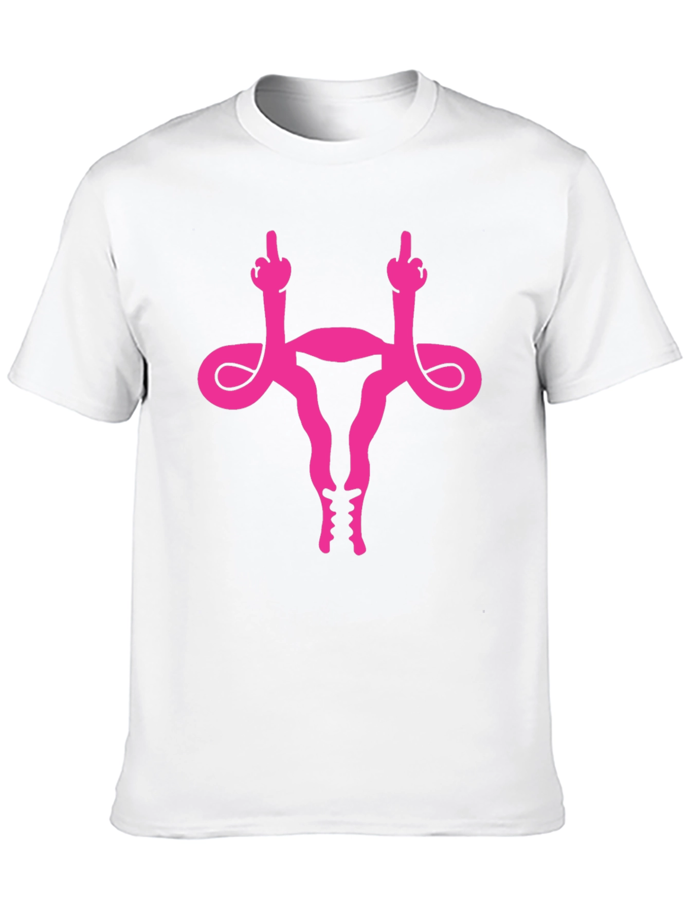 Uterus Middle Finger Graphic Tee - Black