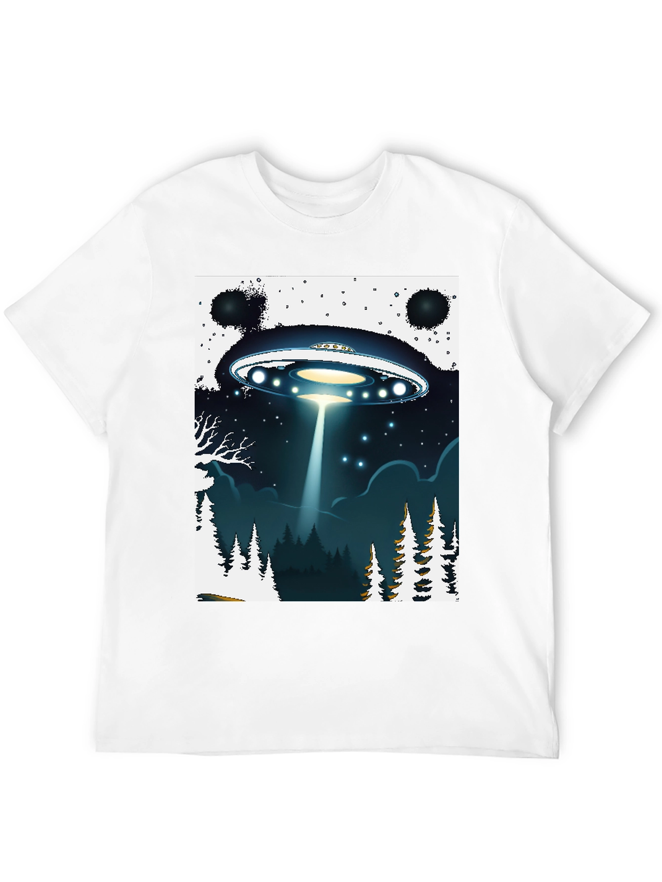 UFO Abduction Graphic T-Shirt - Sci-Fi Black Tee